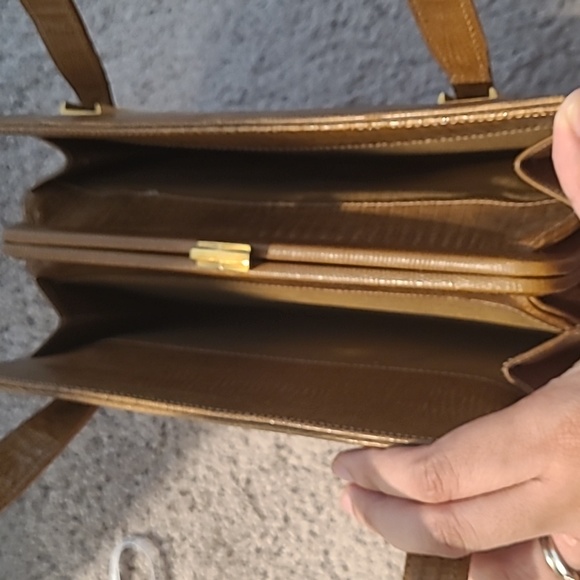 Mid century Vintage Palizzio Handbag Brown Lizard Print - Picture 3 of 7